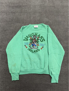 Healthknit Pro Weight Vaughan's Ireland Green Sweatshirt Size Large
